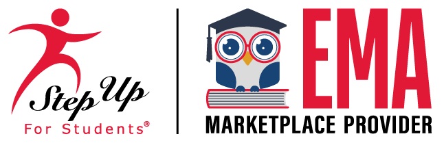 The Step Up For Students logo, featuring a red figure, is beside the EMA