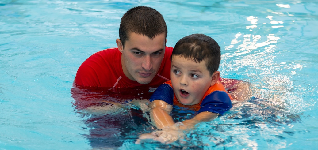 Swim Instructor teaching a swimming lesson