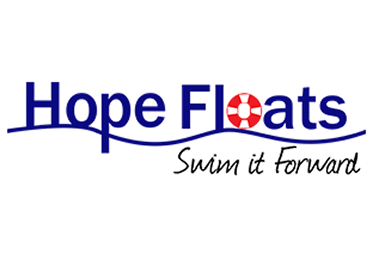 The Hope Floats logo features a red life preserver and the slogan 'Swim it Forward'.