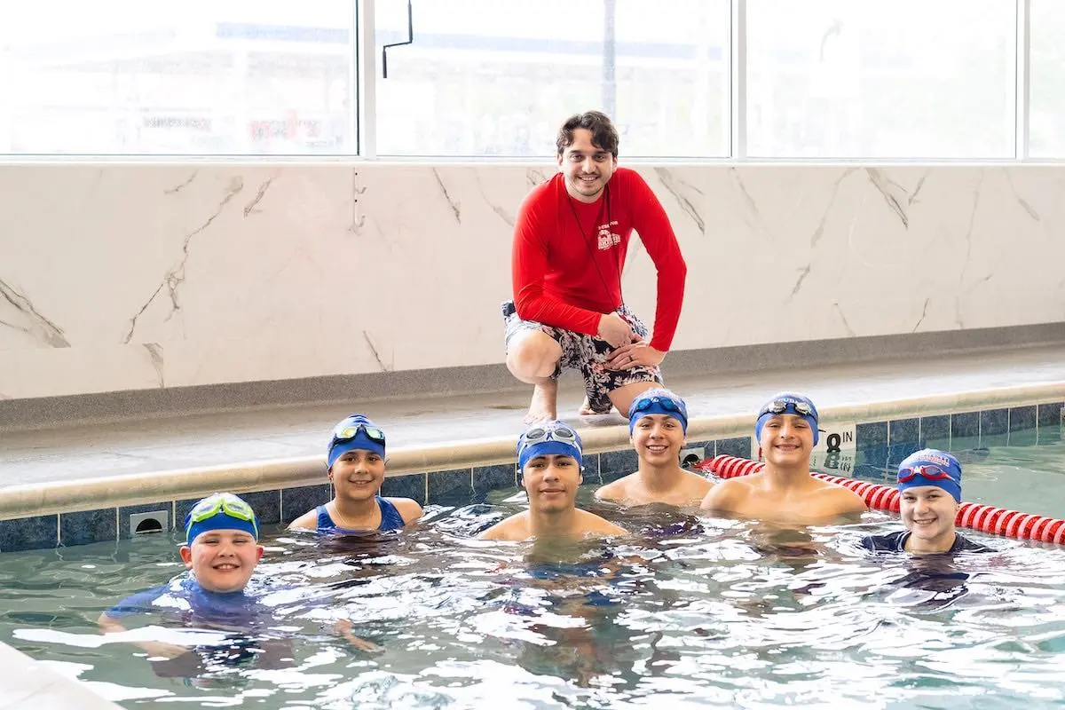 Barracuda Swim Team members practising together in the pool